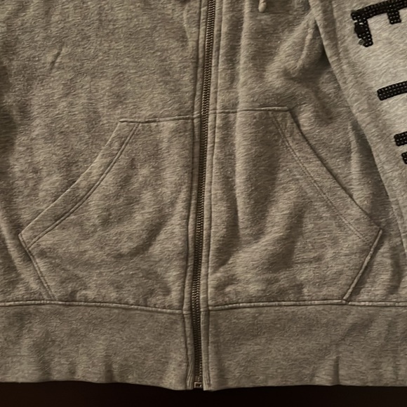 Pink Zippered Hoodie with animal print heart on the back - Picture 6 of 10